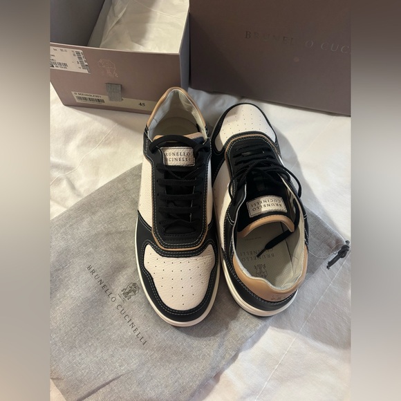 Brunello Cucinelli Black and Cream Sneakers - Picture 3 of 10